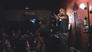 Ardie Fuqua performing at Live at the Barbershop NYC